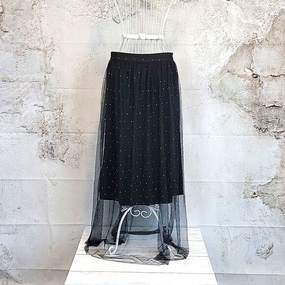 Forever 21 layered tulle maxi skirt in black Women's Size M - Picture 1 of 13
